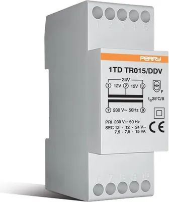 Produktbild von ÖZPOLAT GMBH Wallair 1TDTR015/DDV15VA Klingel-Transformator 12 V, 24 V