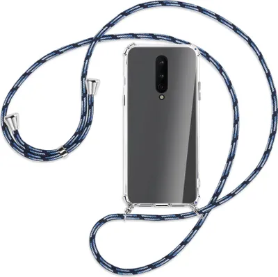 Produktbild von Handykette Backcover-Schutzhülle mit Band (Metall silberfarben) für OnePlus 8 - Blautöne