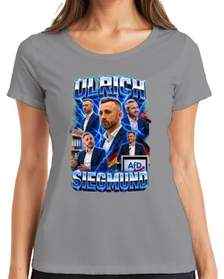 Productafbeelding van Ulrich Siegmund, AfD, Duitsland, patriottisme, statement, ironie, dames T-shirt, grijs, maat L