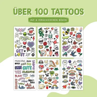 Produktbild von Tattoo Set - Grunge - 100 Tattoos