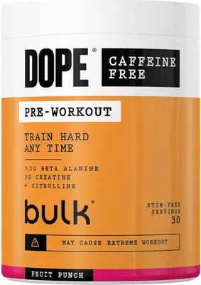 Produktbild von Bulk Dope Pre-Workout caffeine-free (30 serv) Fruit Punch - Pre-Workout - Stimulanzien-freier Booster