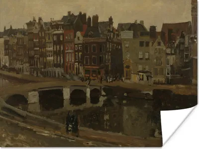 Produktbild von MuchoWow® Poster Das Rokin in Amsterdam - Gemälde von George Hendrik Breitner 80x60 cm - Kunst für zu Hause