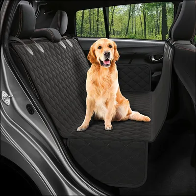 Produktbild von Strex Hundedecke für Auto Rückbank und Kofferraum Schwarz - 137 x 147 cm - Schutzhülle - Hundedecke - Hundedecke für Autorücksitz - inkl. Hundeleine und Aufbewahrungstasche