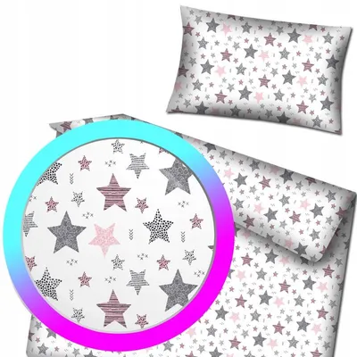 Produktbild von Designpremium Kinder Bettwäsche Baumwolle Sterne 100x135 cm