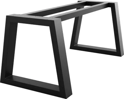 Produktbild von MetaloPro Extreme - Stabile Metall Tischbeine, Schwarz Tischkufen/Tischgestell für Esstisch, Schreibtisch Möbelfüße Beine, Trapez Form, Schwerlast Design für Wohnzimmer und Büro – 160x80x72 cm