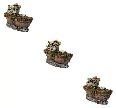 Productafbeelding van 3 Stuks Piratenboot Decoratie voor Aquarium