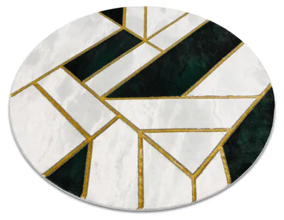 Obrázok produktu pre Koberec okrúhly EMERALD exkluzívne 1015 glamour, štýlový mramor, geometrický fľaškovo zelené / zlato zelený kruh PRŮMĚR 160 cm