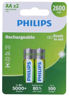 Immagine prodotto di Philips Batterie AA ricaricabili - 2600mAh - 2 pezzi