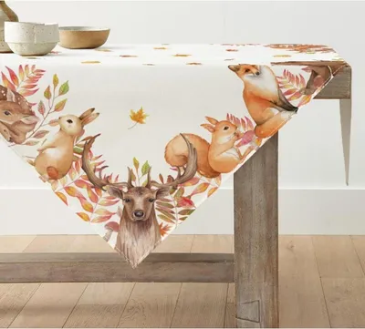 Produktbild von Artoid Herbst Tischdecke Bäume Hirsch Vögel 85x85 cmовариant 2:ModeHerbstTischdeckeBäumeHirschVögel885cm