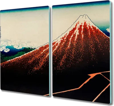 Produktbild von Coloray Hackbrett Küchenbrett Kochplattenabdeckung Schneidebrett Herdabdeckplatte 2x30x52 cm - berg Himmel