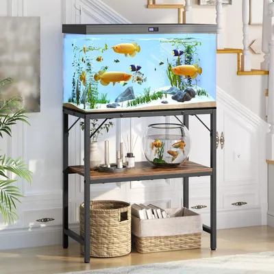 Image de Support pour aquarium de 20 litres, avec deux niveaux et structure en métal
