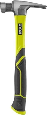 Obrázek produktu pro Tesařské kladivo, RYOBI, 450 g, hlava z kalené oceli, ergonomická rukojeť