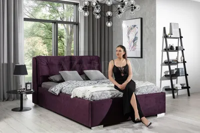 Produktbild von Lila Polsterbett Bett Ehebett Textil Designerbett Doppelbett Bettgestell Betten