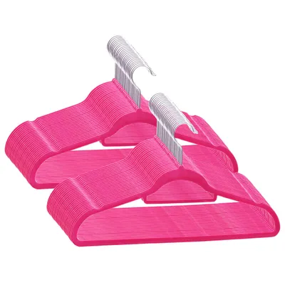 Produktbild von vidaXL 50 Stk. Kleiderbügel-Set Anti-Rutsch Rosa Samt