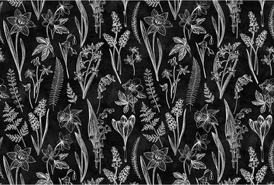 Produktbild von Tadessi Fototapete | Blumen | 4.00 m x 2.70 m | Weiß | Schwarz | Wandbild | Digitaldruck