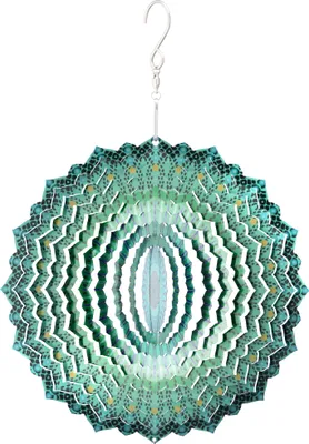 Produktbild von Navaris Windspiel für Draußen - Ø15cm Garten Windspiel hängend - Windrad aus Metall - Windspinner Gartendeko aus Edelstahl - Verschiedene Designs