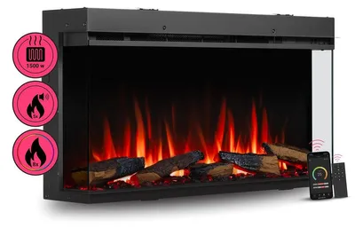 Produktbild von Elektrokamin Einbaukamin BALDERIA Athena 36 – Heizung bis 1500 W, schwarz