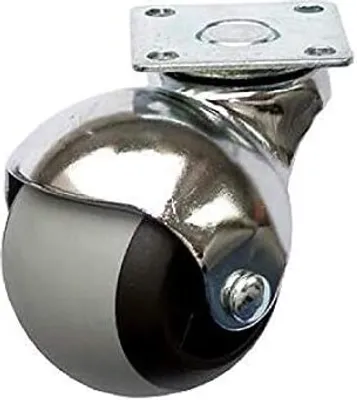 Produktbild von Möbelrolle 50mm Hartbodenrollen Möbelrad Rollfuß Gummi Gewinde Lenkrolle mit platte 2109