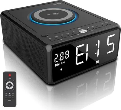 Obrázok produktu pre Bezdrôtový CD boombox s budíkom – čierny