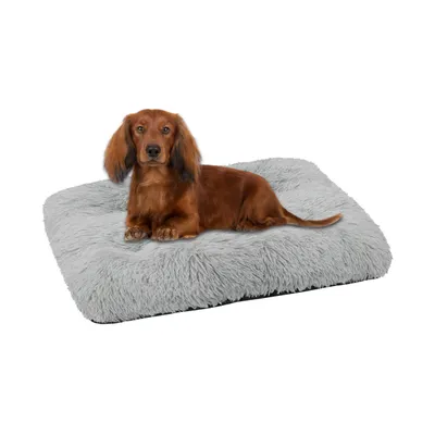 Produktbild von Domarex  Flauschiges Hundebett, Katzenbett und Weiches  für Hunde und Katzen - 70x50 cm Hundekissen, Bequemes und Pflegeleichtes - grau