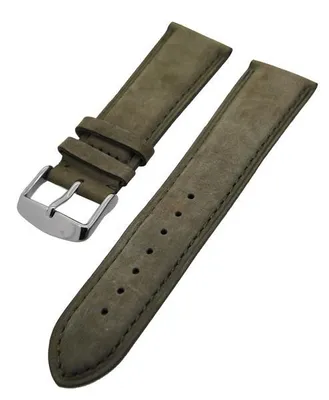 Produktbild von Uhrenarmband Kalbslederband Grün Ton in Ton 24mm Dornschließe