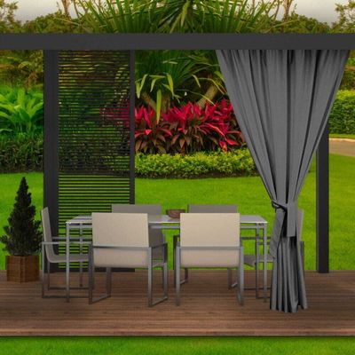 Zasłona ogrodowa 155x200cm antracyt 1 szt | zasłona zewnętrzna wodoodporna | zasłona na taras balkon | zasłona na zewnątrz | zasłona do ogrodu