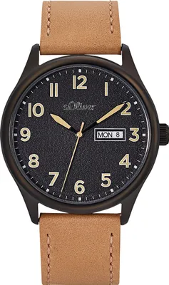Produktbild von s.Oliver Herren Uhr Armbanduhr Leder 2033481