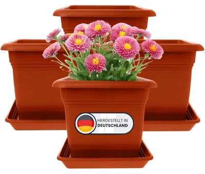 Obrázek produktu pro Sada čtyř velkých terakotových květináčů pro venkovní použití