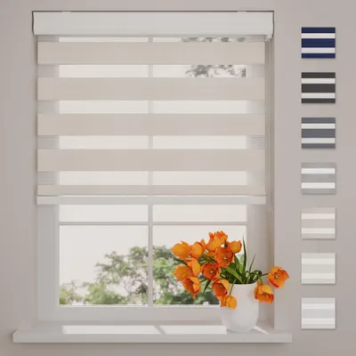 Produktbild von Rollgardine mit Kassettenvorhang, Leinenoptik, 130 x 175 cm