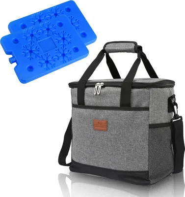 Produktbild von Lospitch 25L Kühltasche faltbar Kühlkorb Kühlbox Isoliertasche Thermotasche Picknicktasche für Lebensmitteltransport, Grau