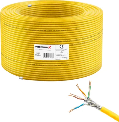 Produktbild von PremiumX 100m CAT 7A Netzwerkkabel Simplex LAN Kabel Ethernet Datenkabel