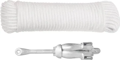 Produktbild von vidaXL Klappanker mit Seil Silbern 1,5 kg Temperguss