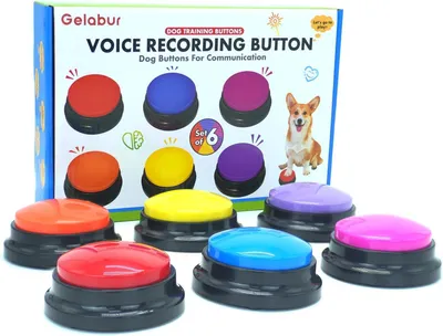 Productafbeelding van Spreekknoppen voor honden - set van 6 - opneembaar - voor communicatie en training - starterset
