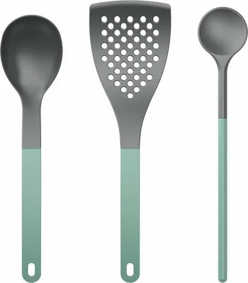 Produktbild von Rosti Küchenhelfer-Set New Optima Nordic Green 3-tlg., Kochlöffel, Pfannenwender, Nylon, Grün, 34591