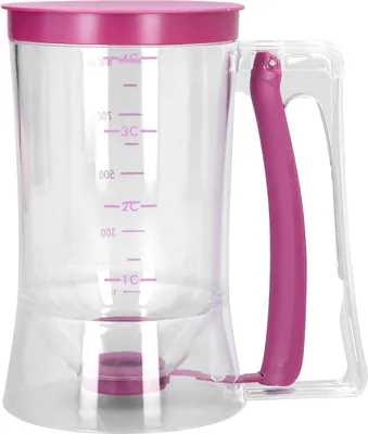 Produktbild von Pfannkuchenspender aus PP-Material, BPA-frei, mit Auslösergriff, großer Öffnung, einstellbarer Portionsgröße und Messskala