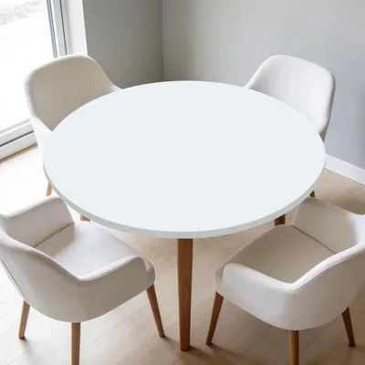 Productafbeelding van Elastische tafelkleed, afwasbaar, 90-110 cm, wit, voor ronde tafels