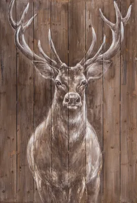 Produktbild von Wandbild Hirsch 80 x 120 cm Acrylfarben