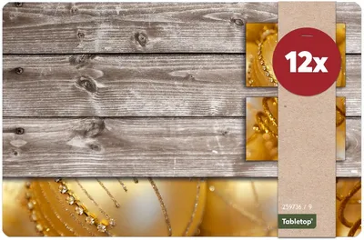Immagine prodotto di Tovagliette Natale baubles oro legno decorazione tavola
