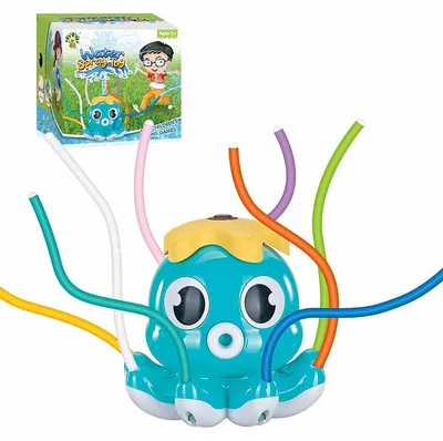 Produktbild von Buntes Wasserspielzeug Kinder, rotierender Gartensprinkler mit Wasserschläuchen für Sommer & Outdoor Spaß
