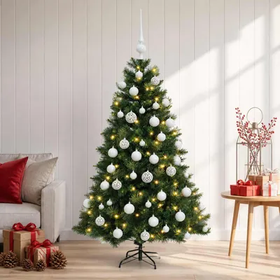 Immagine prodotto di Albero di Natale artificiale con decorazioni natalizie, altezza 150 cm, 150 luci LED