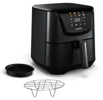 Heißluftfritteuse 5,4L, 1700W, Touch-Display, 8 Programme, Schwarz