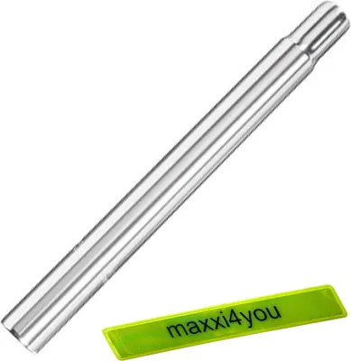 Produktbild von Humpert Ergotec Alu Kerzensattelstütze Ø 31.8 mm / Länge 300 mm in Silber inkl. maxxi4you Reflexband