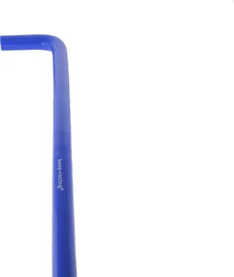 Produktbild von Kühlwasserschlauch Silikon/Polyester, Gewebeschlauch, blau, mit 1 x 90° Bogen, 600mm lang, keep-racing®