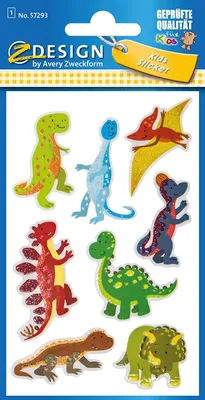 Produktbild von AVERY Zweckform ZDesign KIDS Glitter-Sticker "Dinosaurier" 8 Sticker auf 1 Bogen