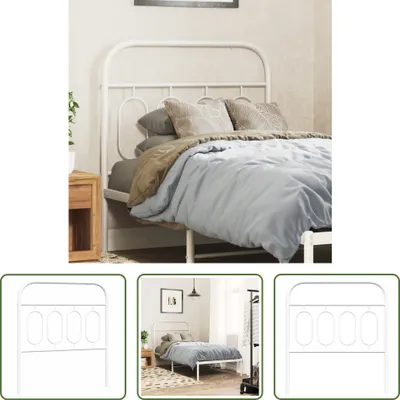 Image de The Living Store Tête de lit en métal blanc 80 cm