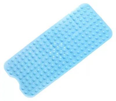 Produktbild von Badematte mit Saugnäpfen, rutschfeste Duschmatte, Badewannenvorleger mit Abflusslöchern, maschinenwaschbar für sicheres Duschen und Baden