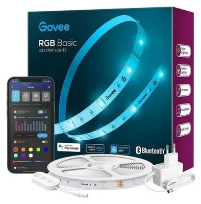 Zdjęcie produktu dla Govee RGB LED Stripe Basic, Inteligentne światło paska, Wi-Fi/Bluetooth, Biały, 12 W, Android, iOS, G