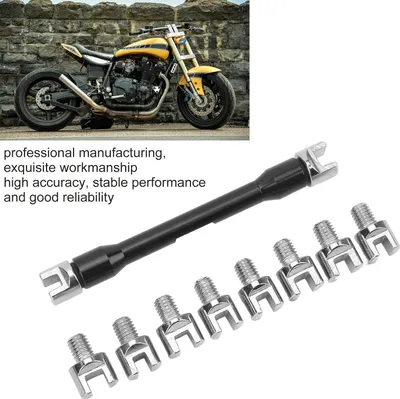 Produktbild von Motorrad-Speichenschlüssel-Set, Schraubenschlüssel-Set mit 10 austauschbaren Spitzen, universell für Dirt Bike