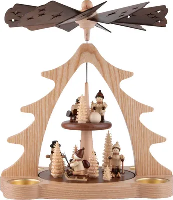 Produktbild von 2-stöckige Pyramide Winterkinder (28cm) von HoDreWa Legler