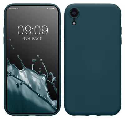 Produktbild von kwmobile Hülle kompatibel mit Apple iPhone XR Hülle - gummierte TPU Silikon Handyhülle - Schutzhülle für kabelloses Laden - Case in Petrol matt